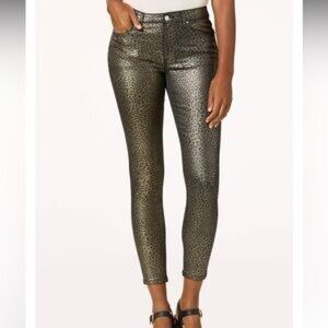 Cato Shimmering Animal Print Cropped Jeans
